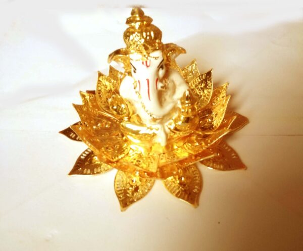 Lotus Ganesh Idol – New for Home, Office, Pooja & Festive Gifting – 11x11 cm, 65g